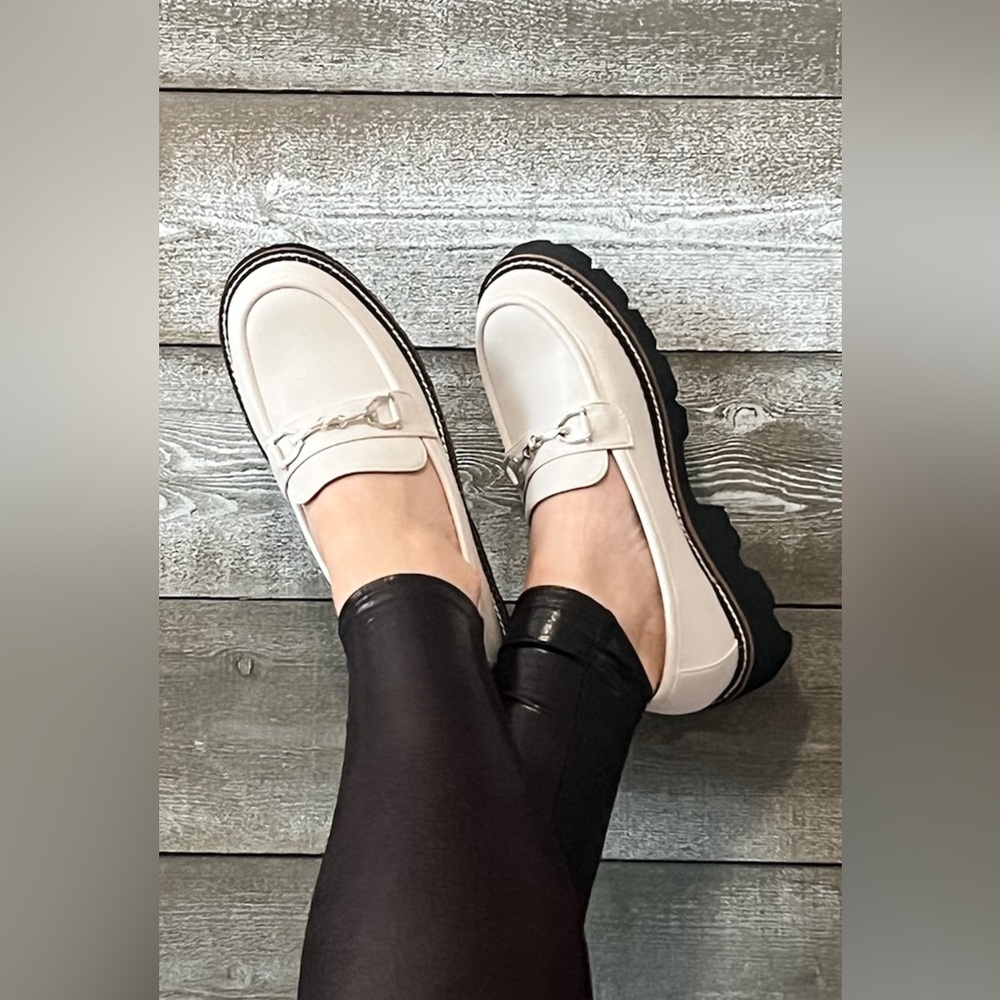 Corkys Cream Loafers with Black Soles - Picture 4 of 6